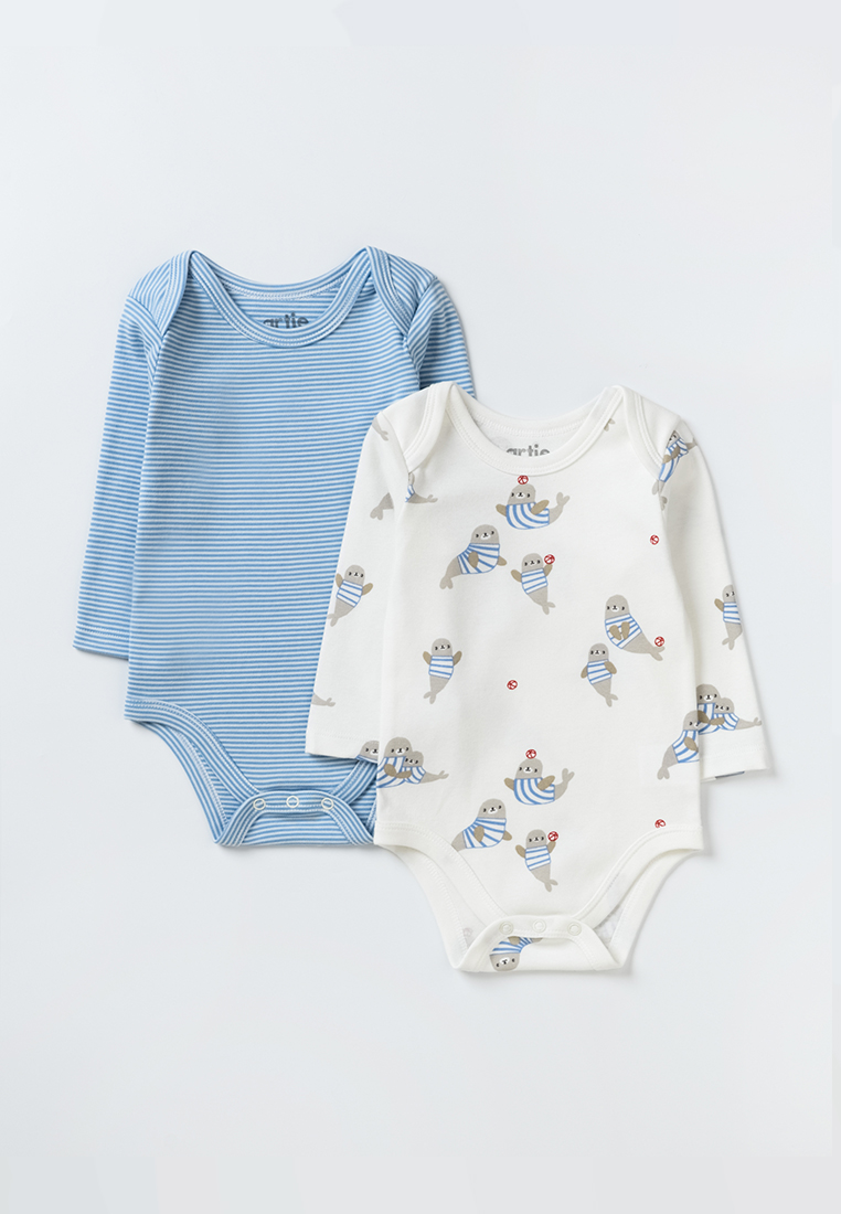 Боди 2 шт artie S25B19BD2-1484M/Белый-синий - фото 1