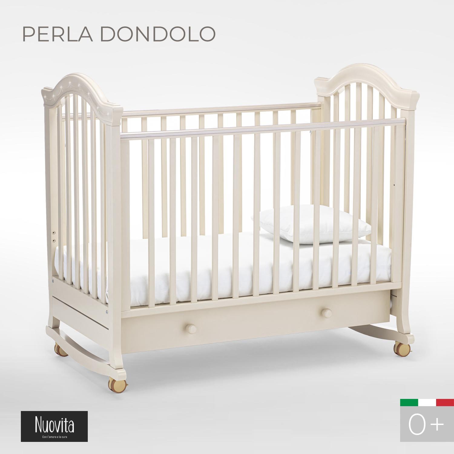 Детская кроватка Nuovita Perla dondolo, без маятника (слоновая кость) - фото 1