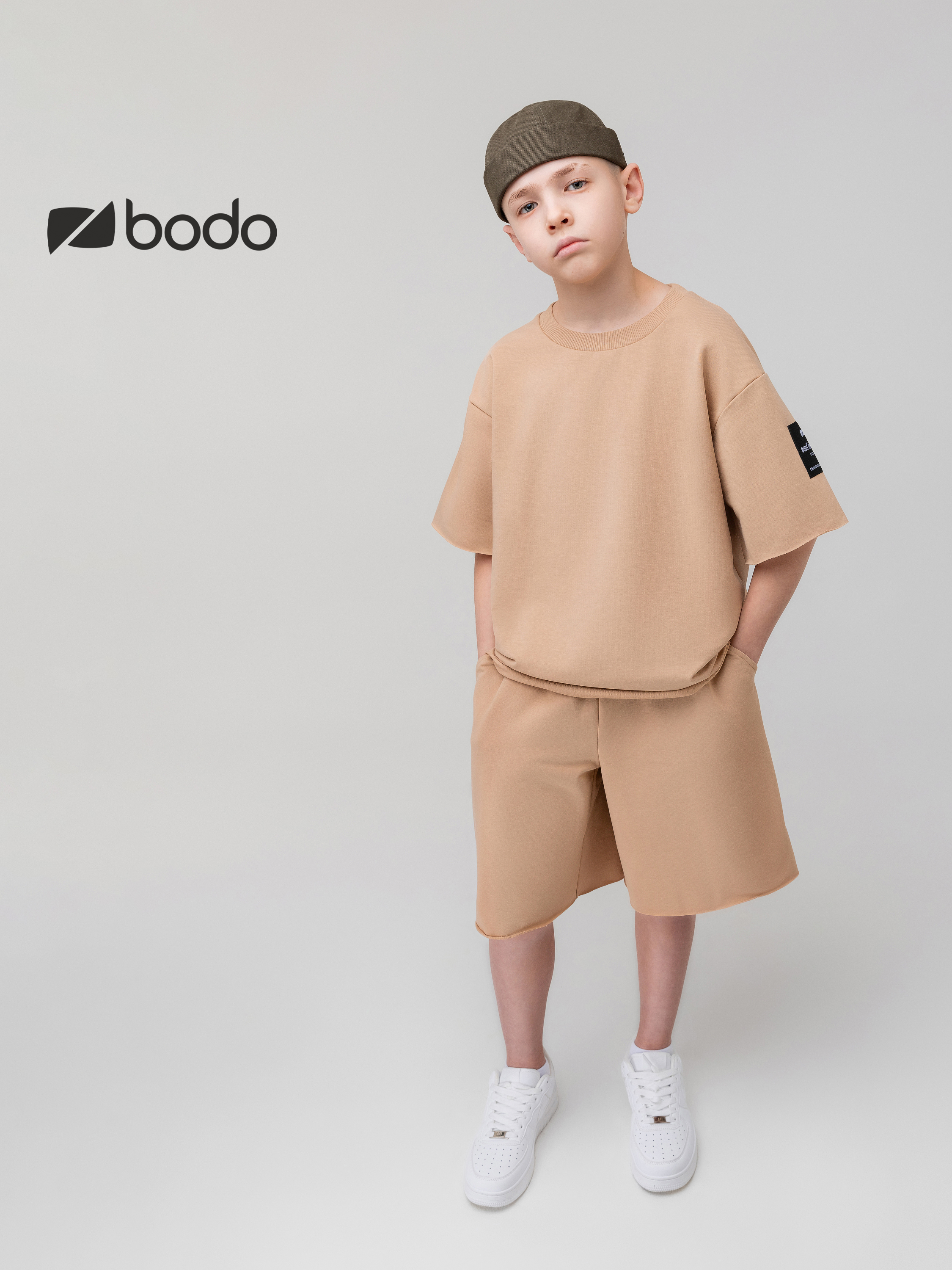 Футболка и шорты Bodo 46-34МU_бежевый - фото 4