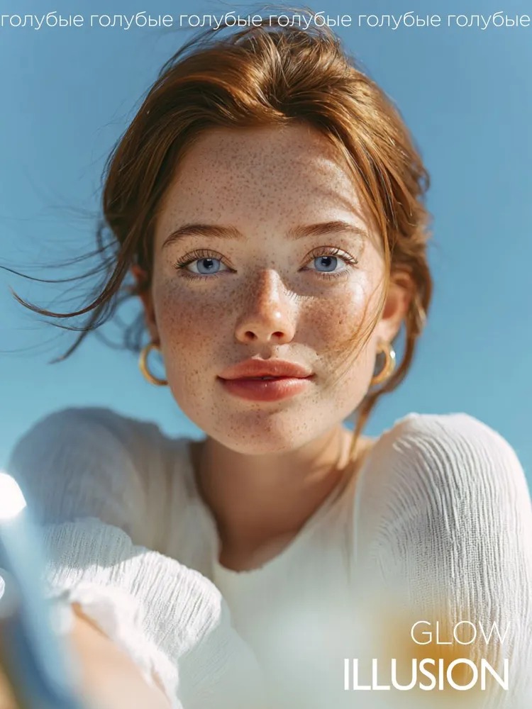 Контактные линзы ILLUSION glow blue на 3 месяца 0.00/14/8.6 2 шт. - фото 3