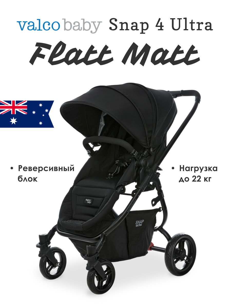 Коляска прогулочная Valco baby Snap 4 Ultra Flatt Matt черный - фото 1