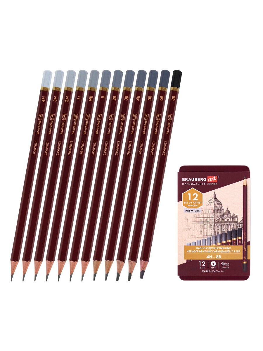 Карандаши чернографитные Brauberg 12 шт. - фото 6