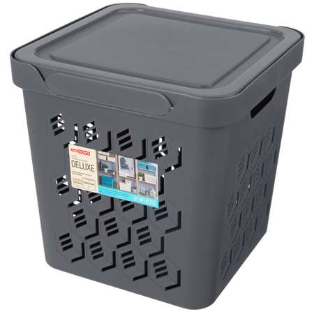Коробка Econova с крышкой DELUXE 18л. Серый