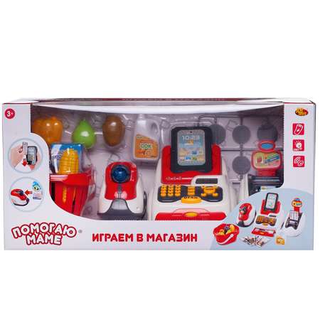 Игровой набор Abtoys продукты, прилавок, касса, тележки и корзинки