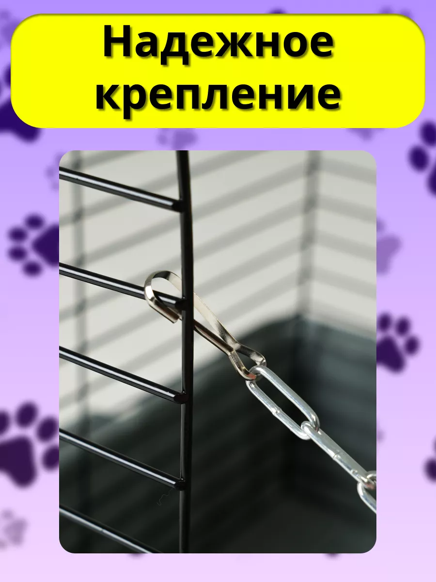Гамак для грызунов PetiPet зеленый коричневый 30х30 двухъярусный - фото 7