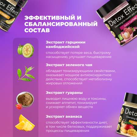 Дренажный напиток FIT AND JOY Детокс для похудения набор 3шт
