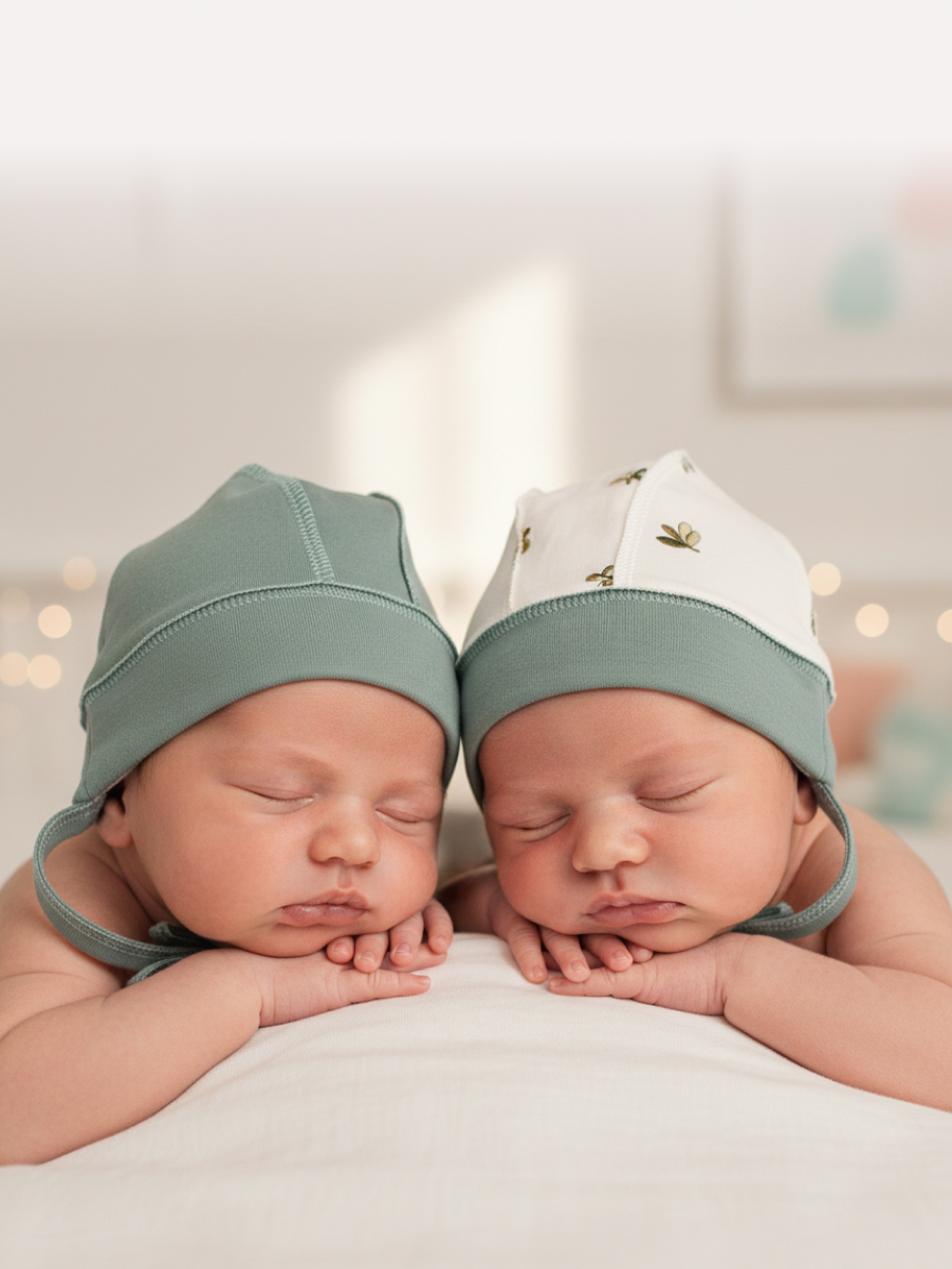 Изображение товара Комплект чепчиков для новорожденных Эскимо 2 шт мягкие трикотажные