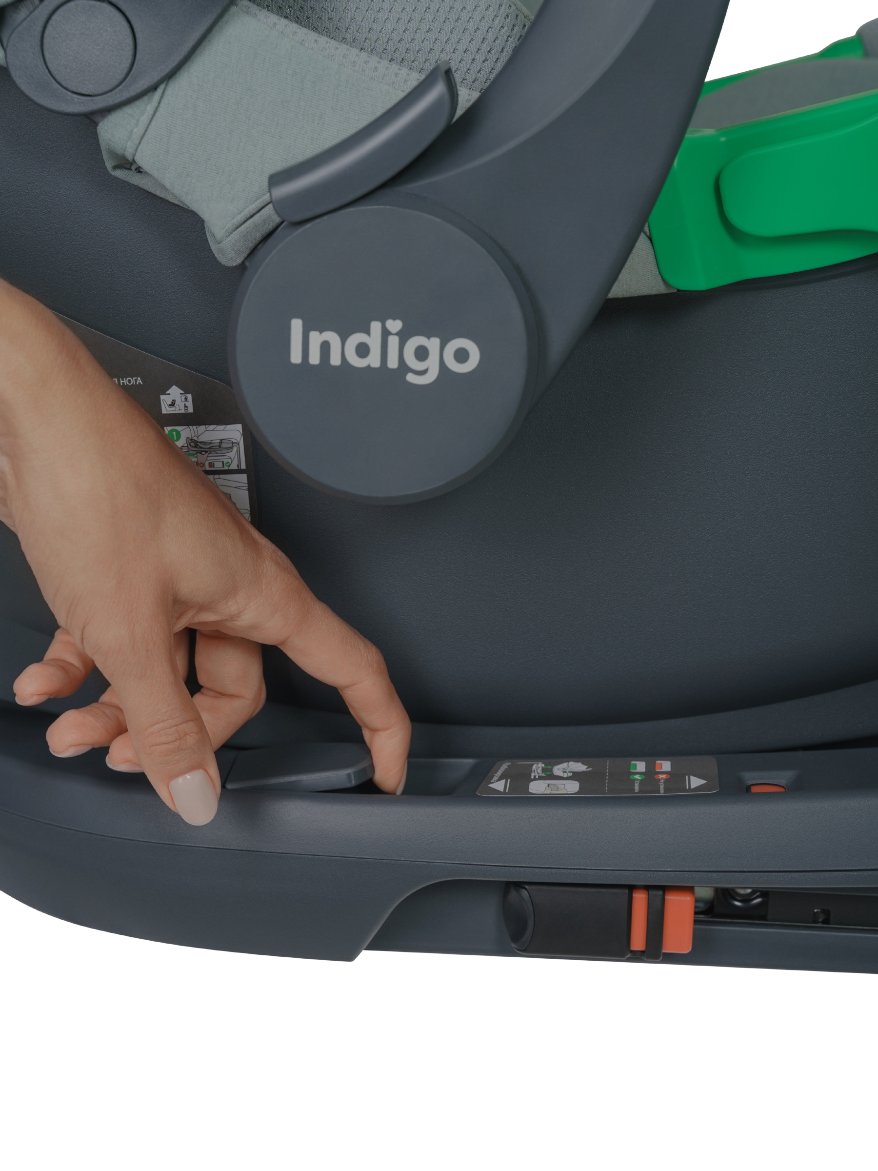 Автокресло Indigo Minky, с базой и опорной ногой 0 (0 -13 кг) серый - фото 9