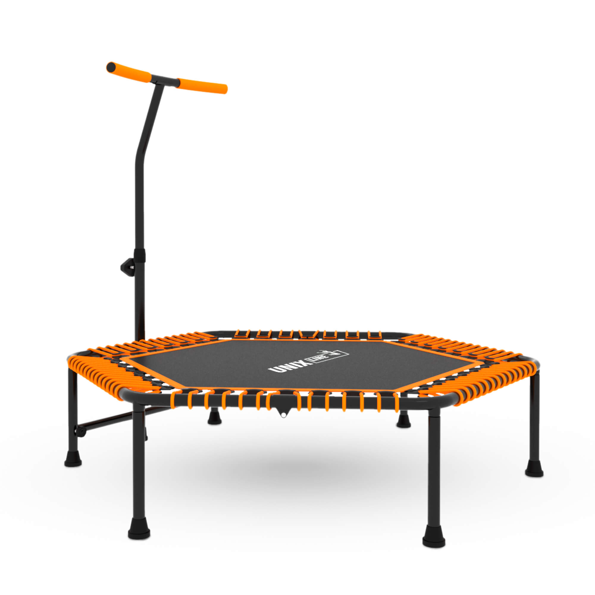 Батут спортивный с ручкой UNIX line Fitness Orange диаметр 125 см до 130 кг фитнес батут для джампинга - фото 18