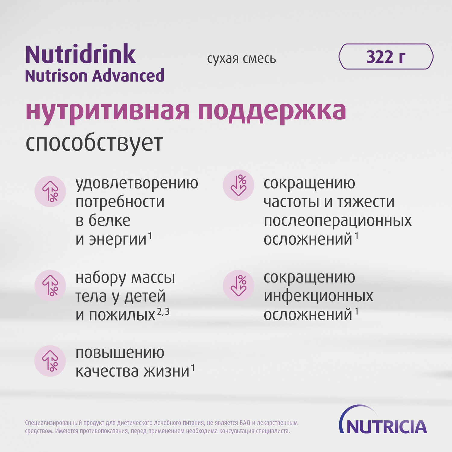 Сухая смесь Нутриция Nutridrink Nutrison advanced 322г от 1 года - фото 9