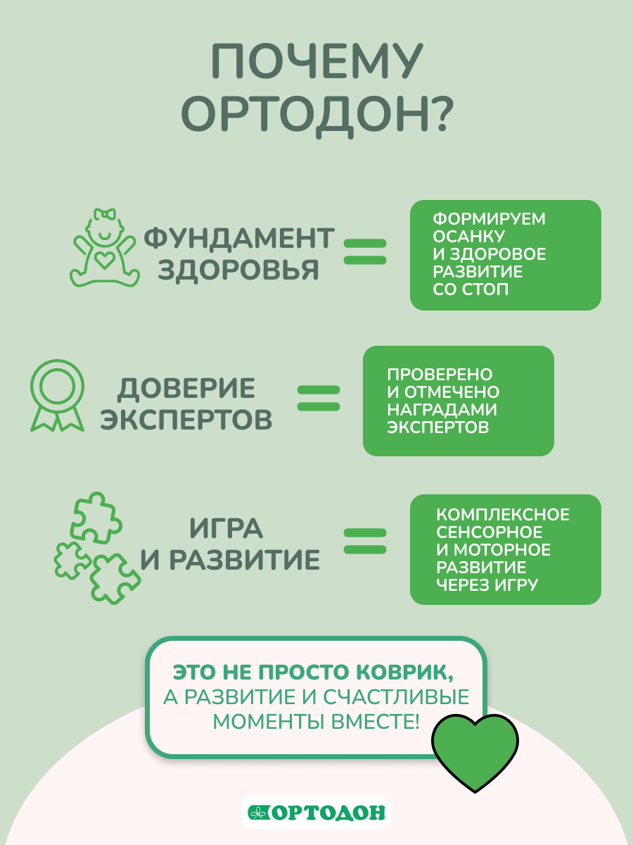 Коврик-пазл Ортодон массажный развивающий детский 26 x 122 см - фото 19