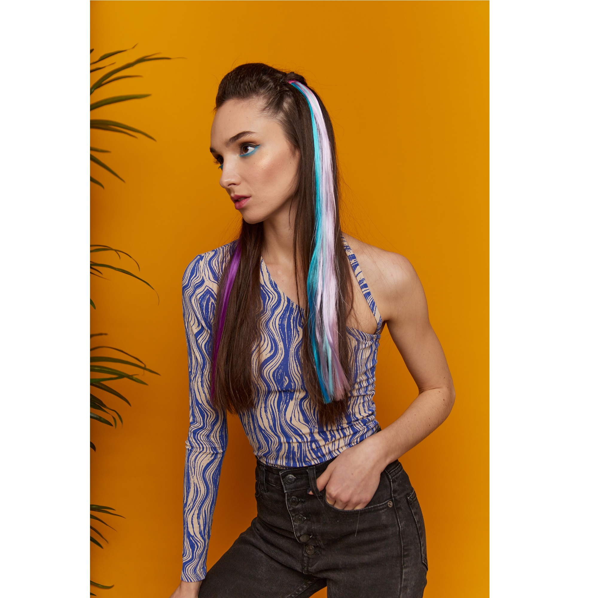 Цветные пряди для волос Lukky Fashion на заколках искусственные блестящие серебряные 60 см аксессуары для девочек Т22801 - фото 32
