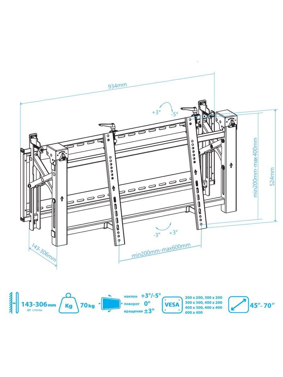 Кронштейн ABC Mount WallPro-90 - фото 6