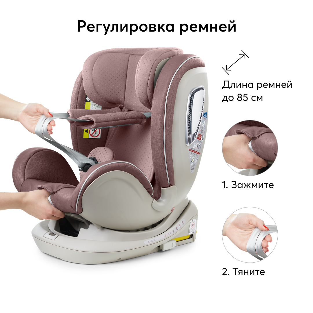 Автокресло Happy Baby I-Unix Isofix 0+/1/2/3 (0-36 кг) розовый - фото 10