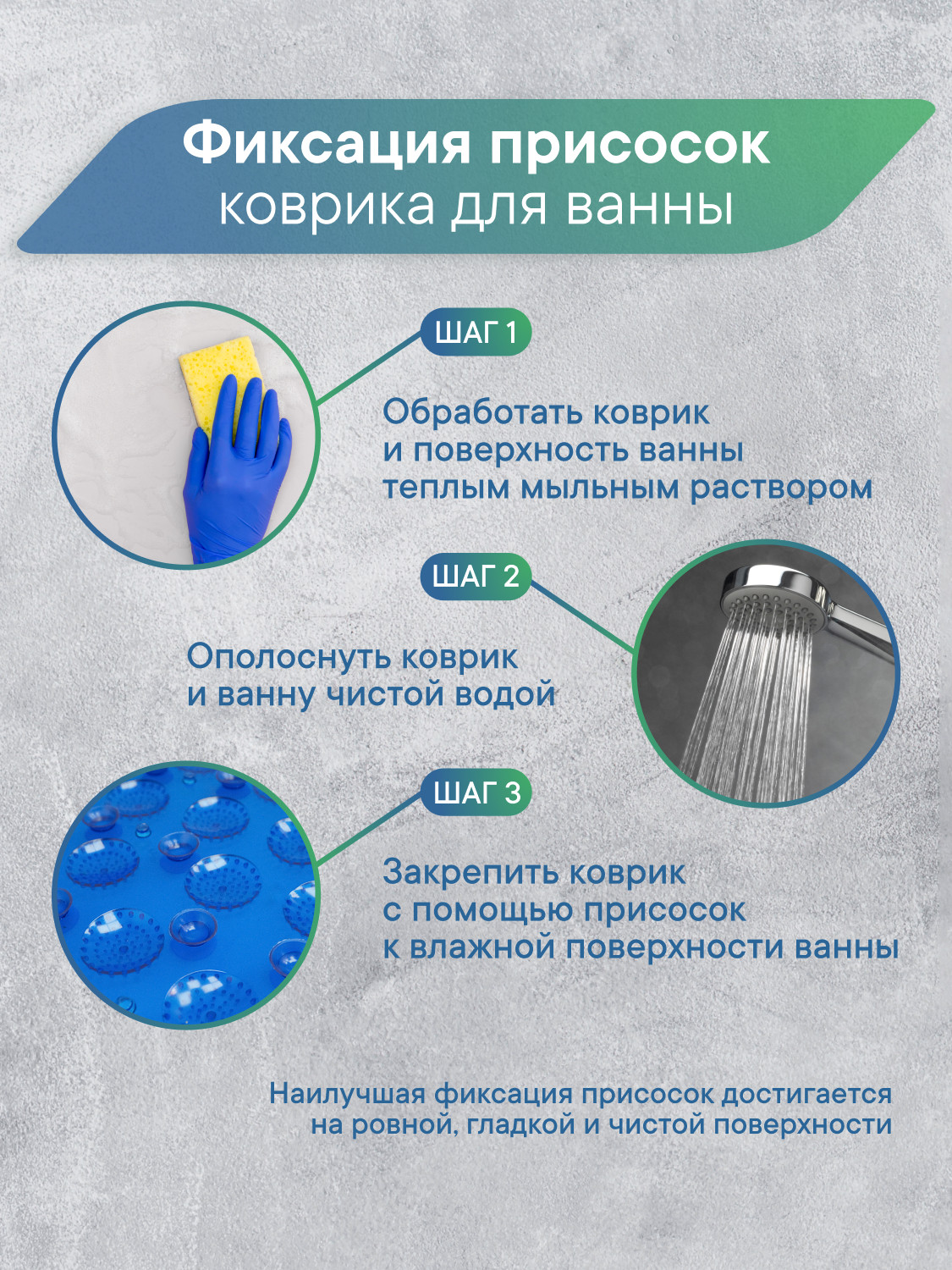 Коврик для ванной VILINA синий 0.38 x 0.68 см 1 шт. - фото 8