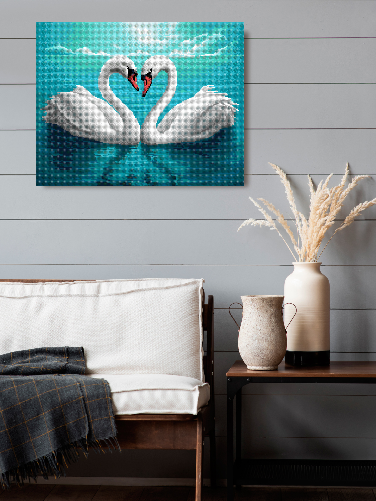 Алмазная мозаика Art on Canvas Влюблённые лебеди в ассортименте - фото 3