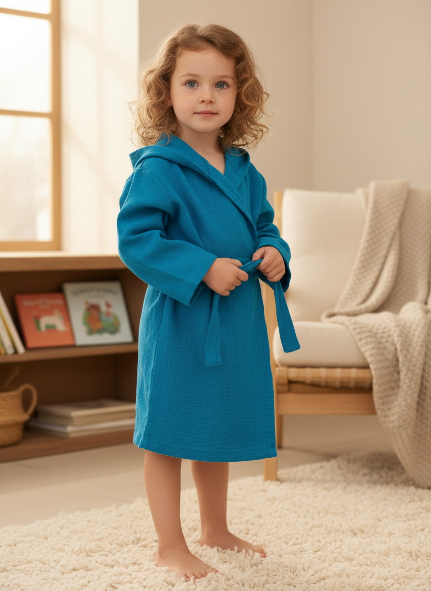 Изображение товара Милый детский халат Утенок 86 из махры с капюшоном для купания и спорта