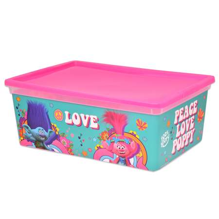 Коробка Полимербыт Trolls 10л Бирюзовая 4371672