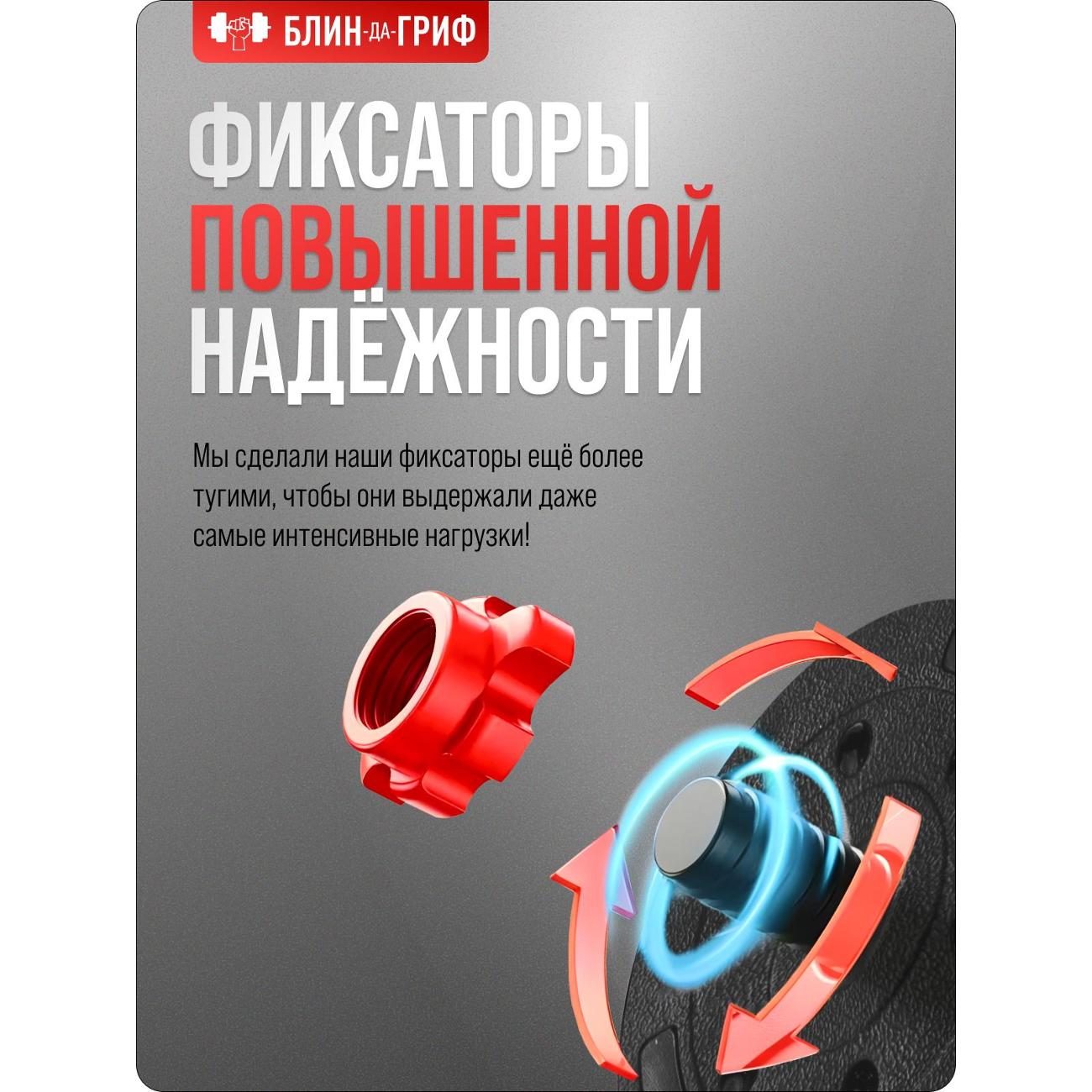 Набор блинов с грифом БлинДаГриф Гантель 20кг 2шт - фото 5
