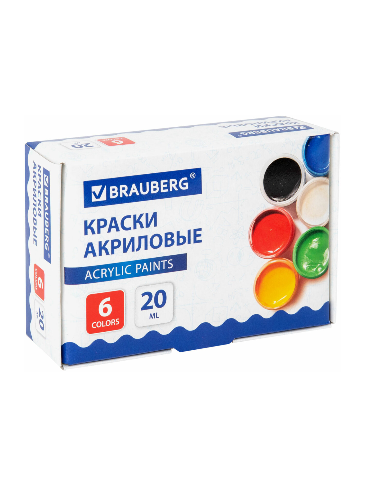 Краски акриловые Brauberg 6 цв. - фото 8