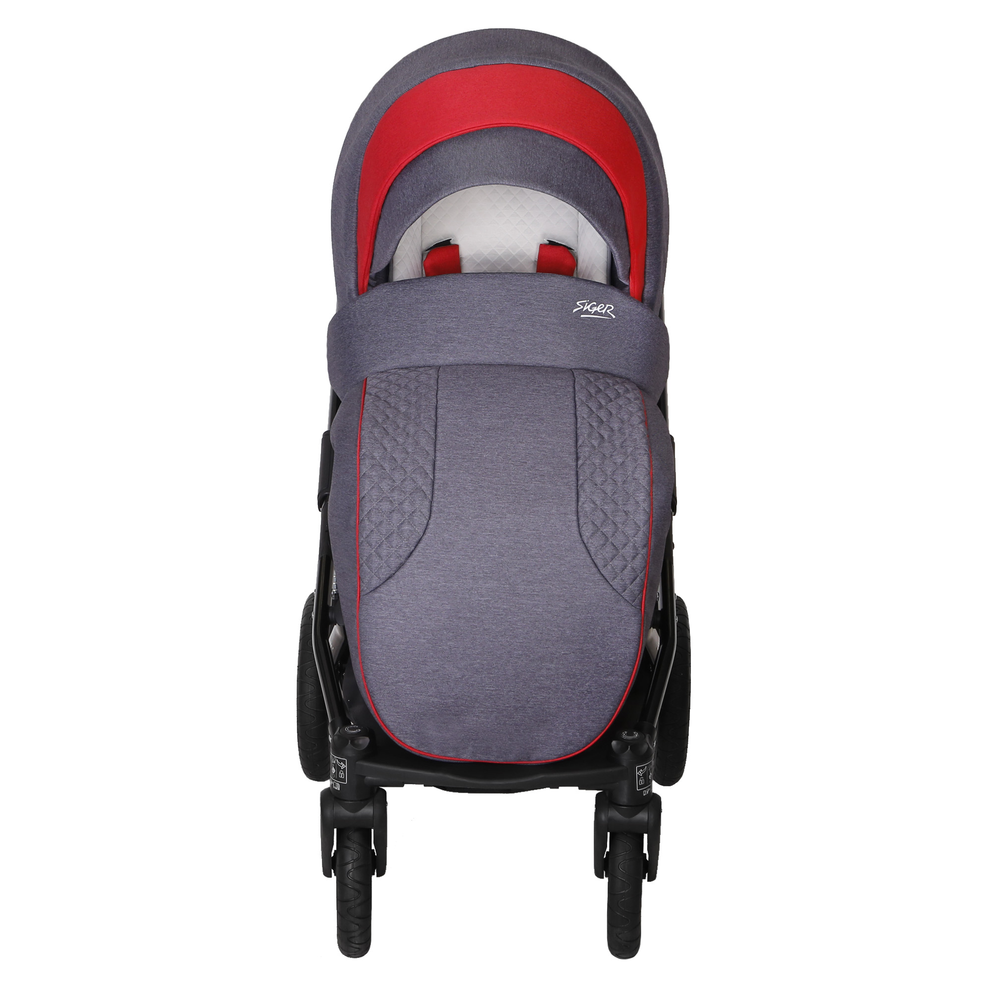 Коляска 2в1 SIGER Alba серый - фото 10