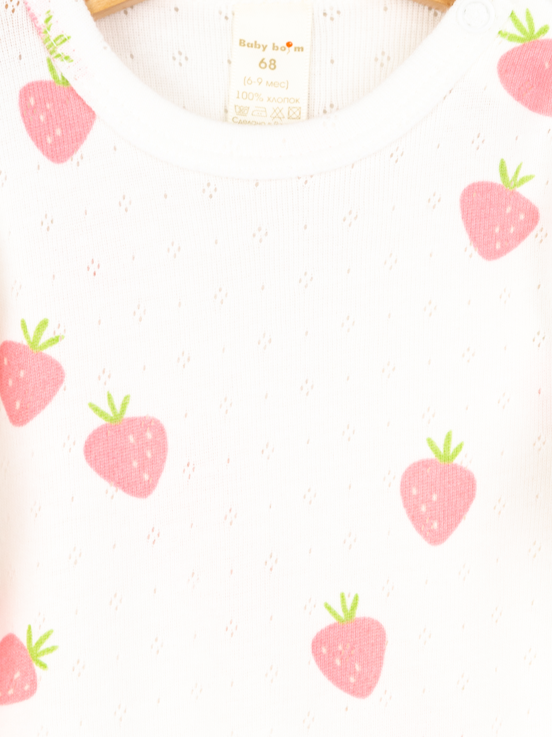 Комбинезон Baby boom К296/10-Р ажурная рибана клубнички - фото 3