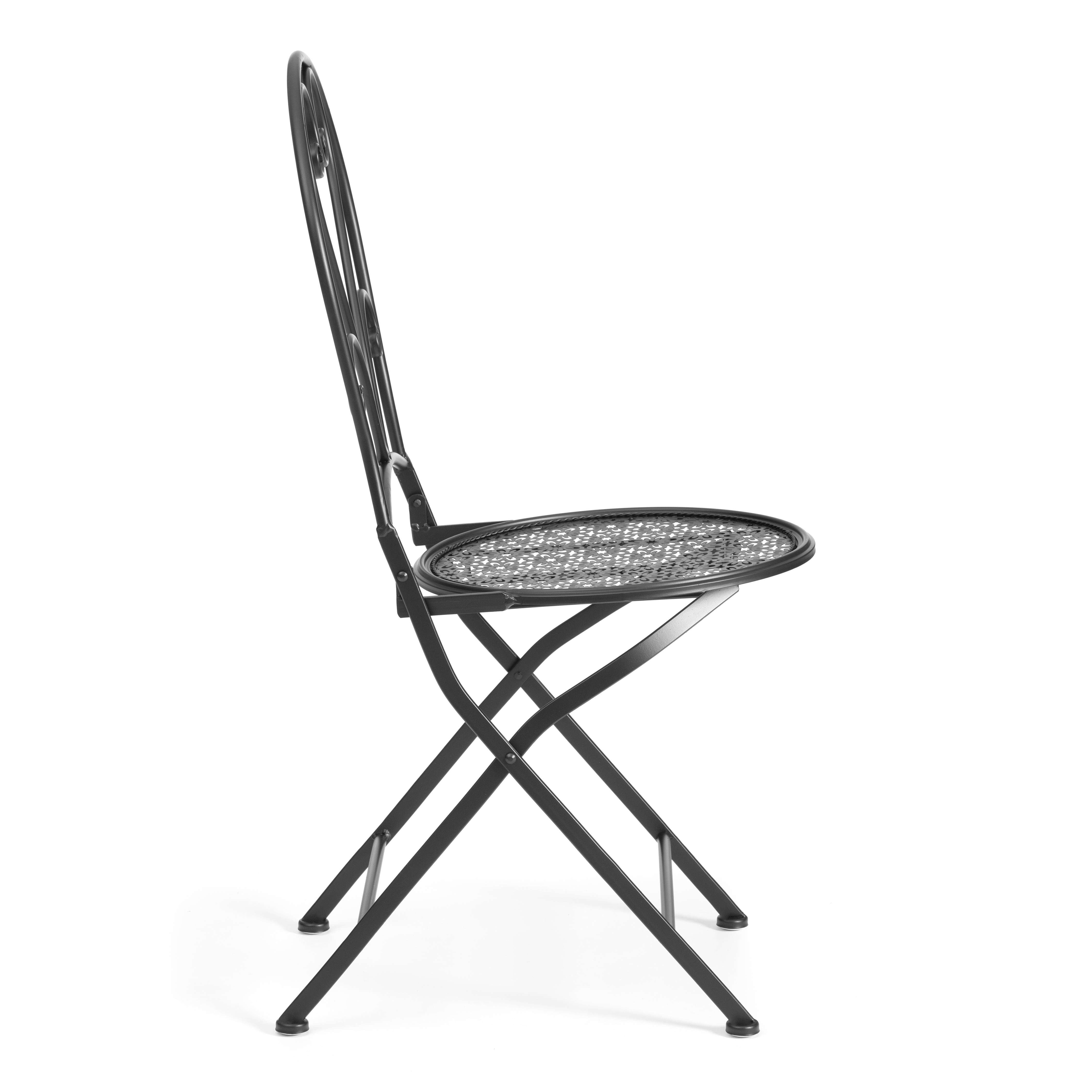 Комплект садовых стульев TETCHAIR Лав Чаир стальной сплав черный 40х47,5х94см - фото 3