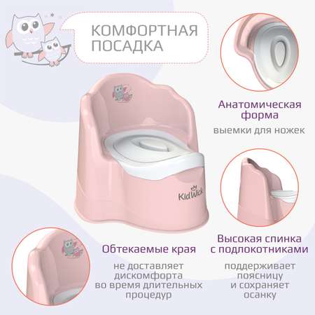 Горшок детский KidWick Трон розовый с белой крышкой