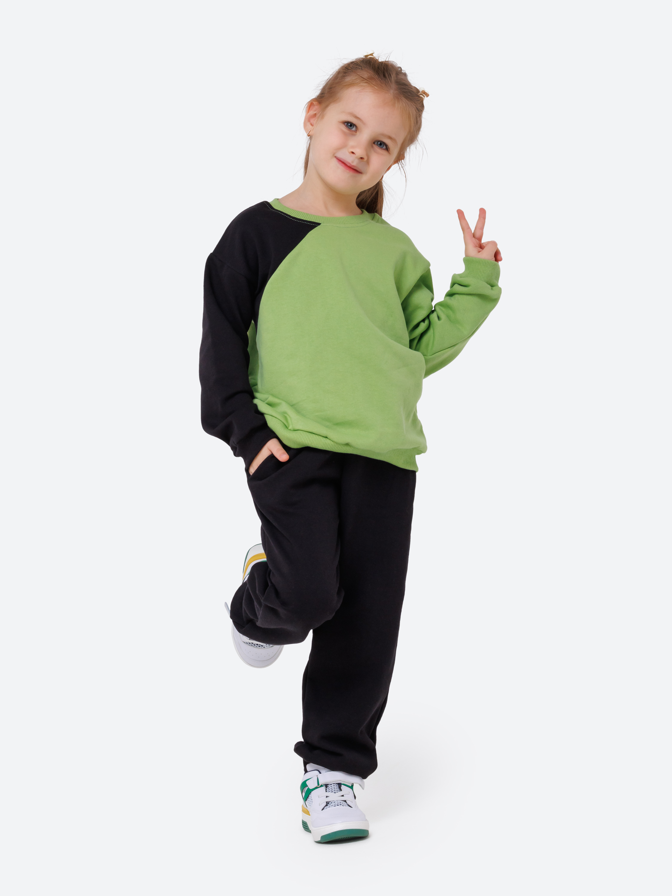 Спортивный костюм VEDDI 2261/6041ф-2025/черный/зеленый - фото 3