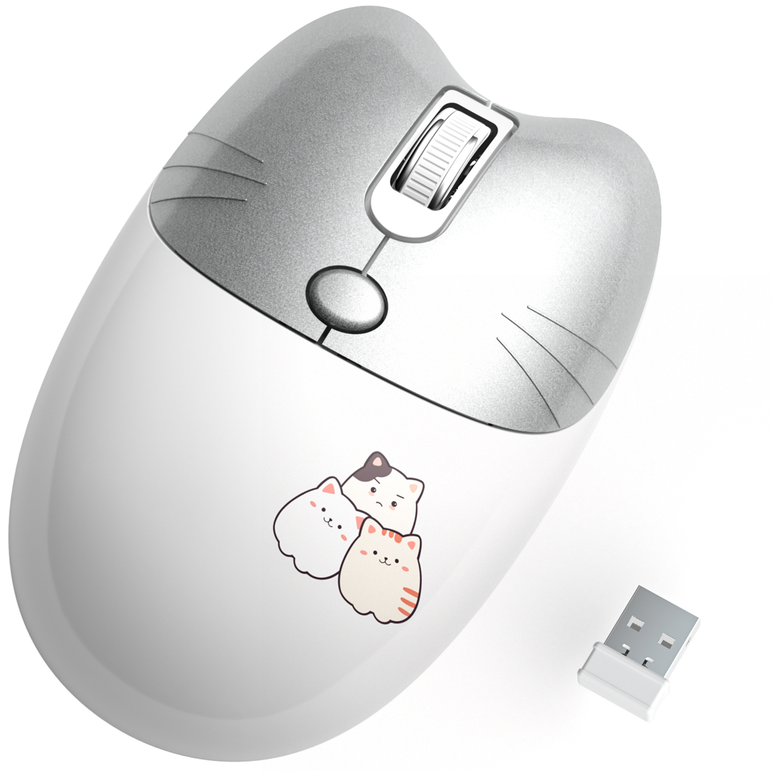 Беспроводная мышь MOFii MOFii M3AG Silver White - фото 1