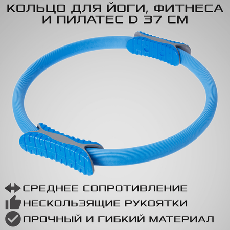 Изотоническое кольцо STRONG BODY обруч для йоги и пилатес d 38 см синее