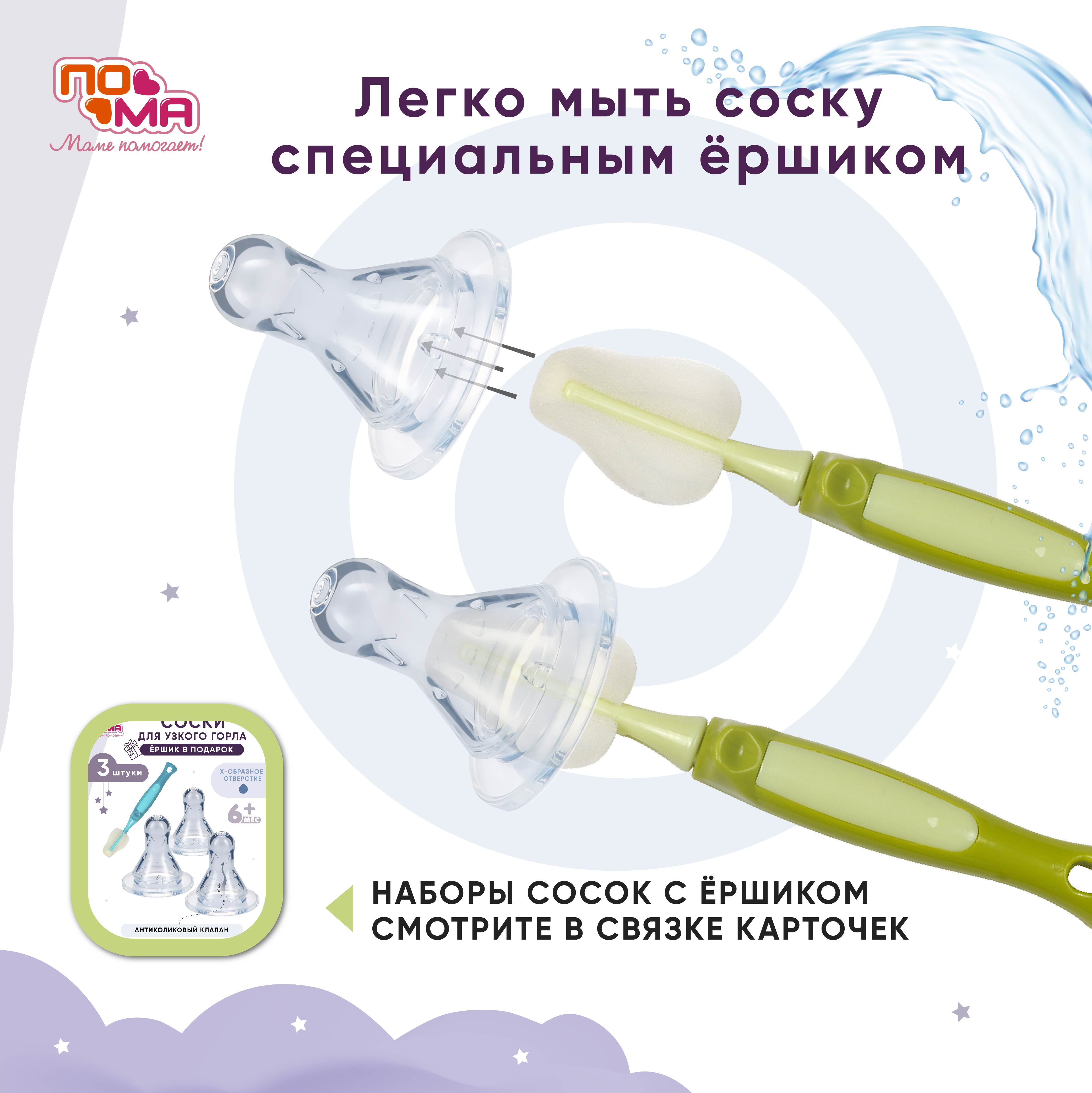 Соска Пома силикон (медленный поток) 3 шт. - фото 3
