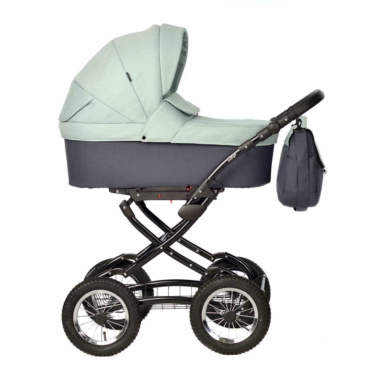 Коляска люлька Indigo Blues Classic 01 шалфей - фото 2