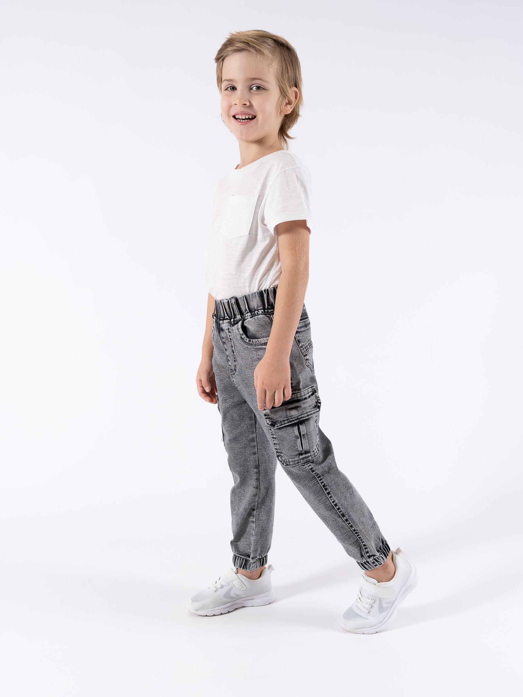 Джинсы TiGaDa джинсы/мальчик/карго/серые/с карманами - фото 1