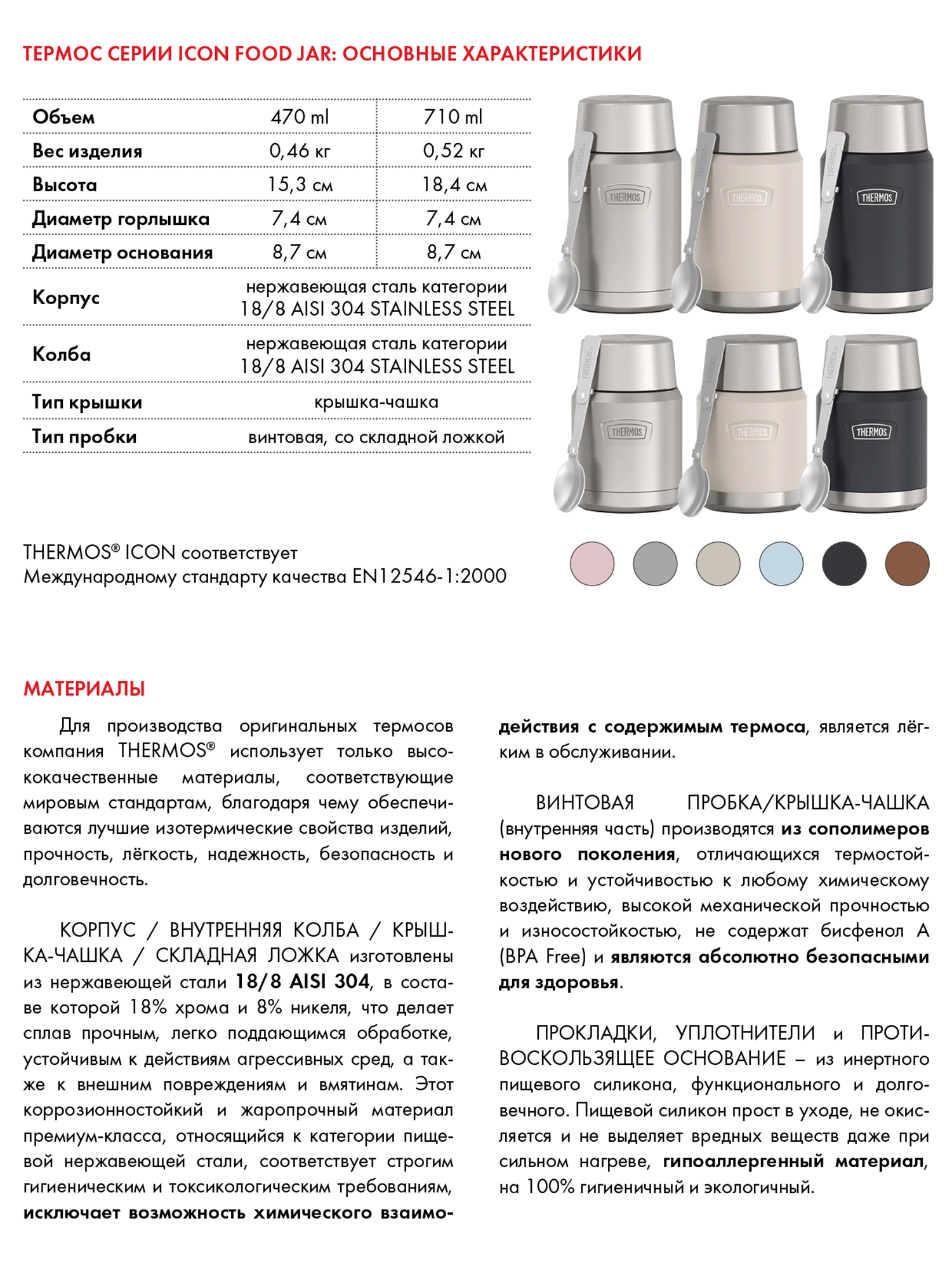 Термос для еды супа 710 мл с ложкой THERMOS ICON-301 песочный – нержавеющая сталь герметичный тепло/холод 14/24 часа - фото 18