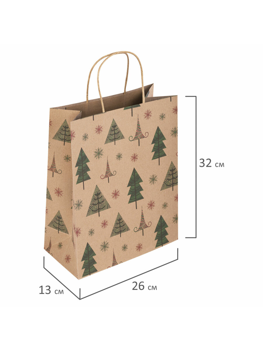 Подарочный пакет Золотая сказка новогодний для упаковки подарков - фото 6