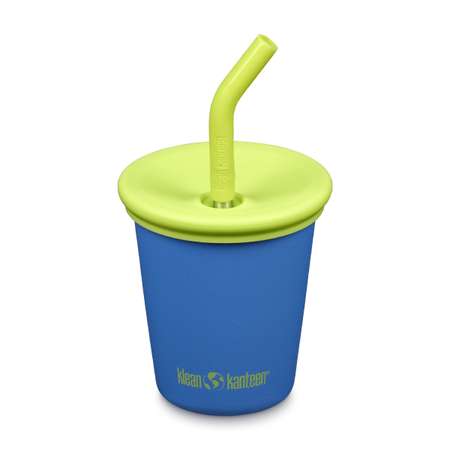 Стакан Klean Kanteen детский одностенный Kid Cup Straw Lid 10oz Super Sonic с трубочкой 296 мл