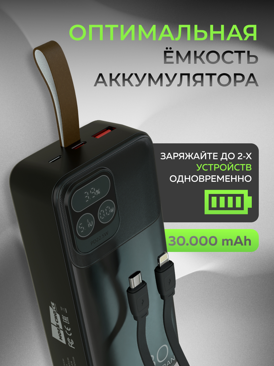 Внешний аккумулятор More Choice PB55-30 Black - фото 3