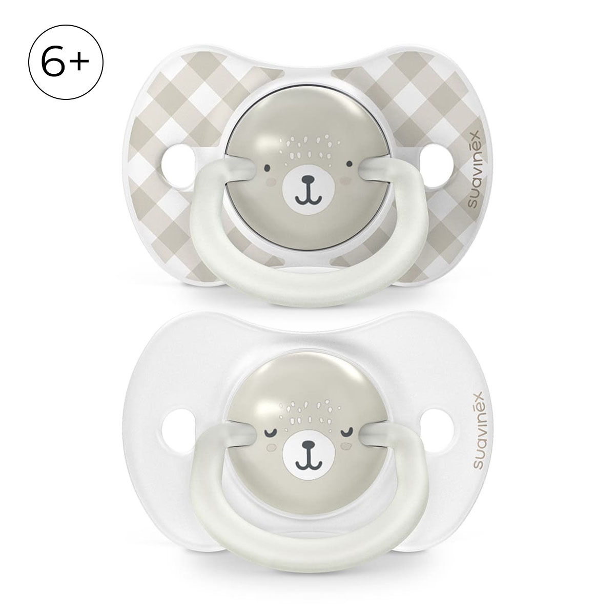 Изображение товара Пустышка Suavinex силикон ортодонтическая с светящимся кольцом 6+ мес