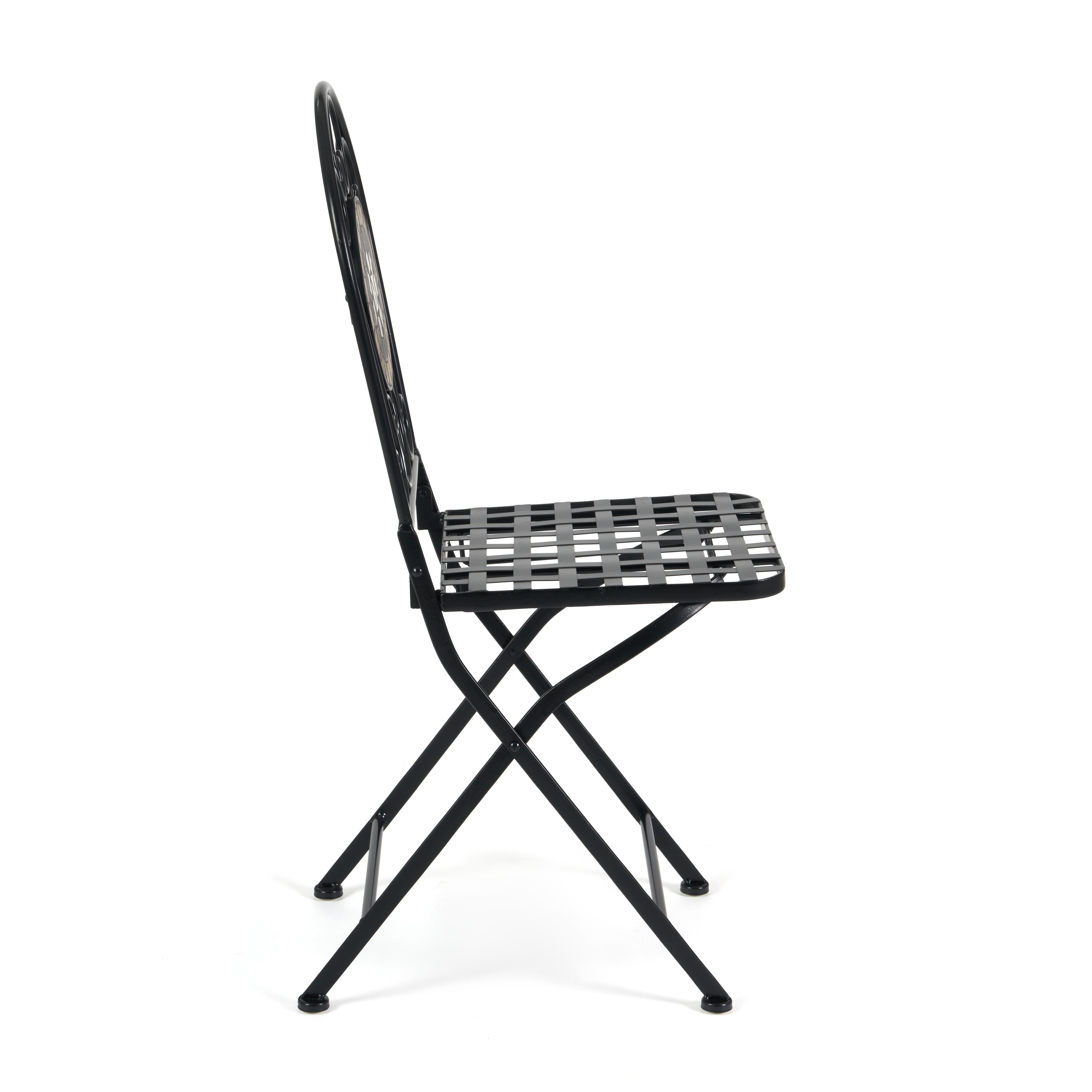 Комплект садовых стульев TETCHAIR Виченза, складные, металл, 36х35х91см, черный /плитка "калейдоскоп" - фото 9