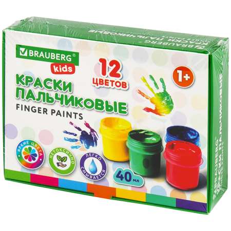 Краски пальчиковые Brauberg 12 цв.