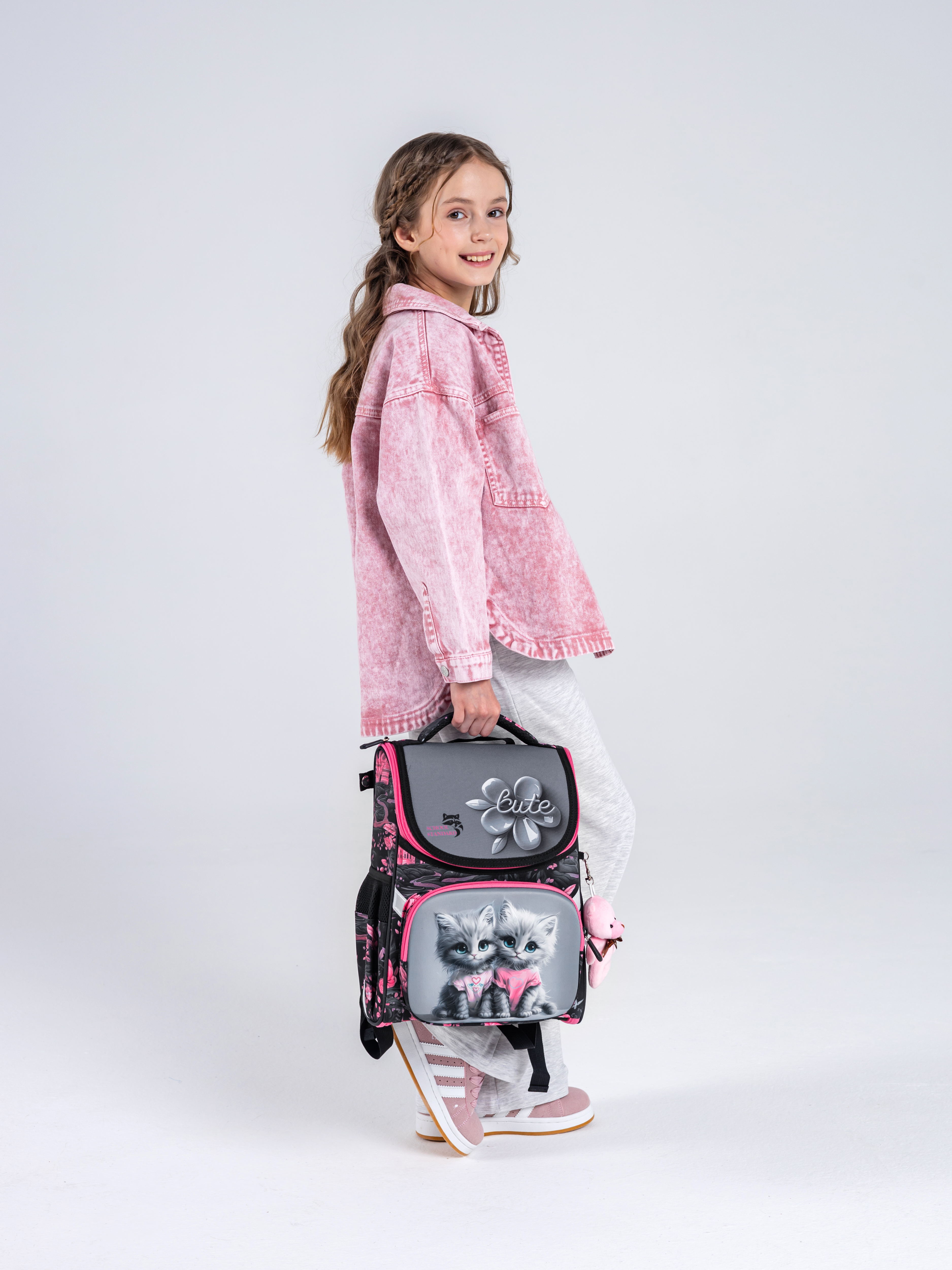 Ранец School Standard начальной школы 4 в 1 + мишка - фото 3