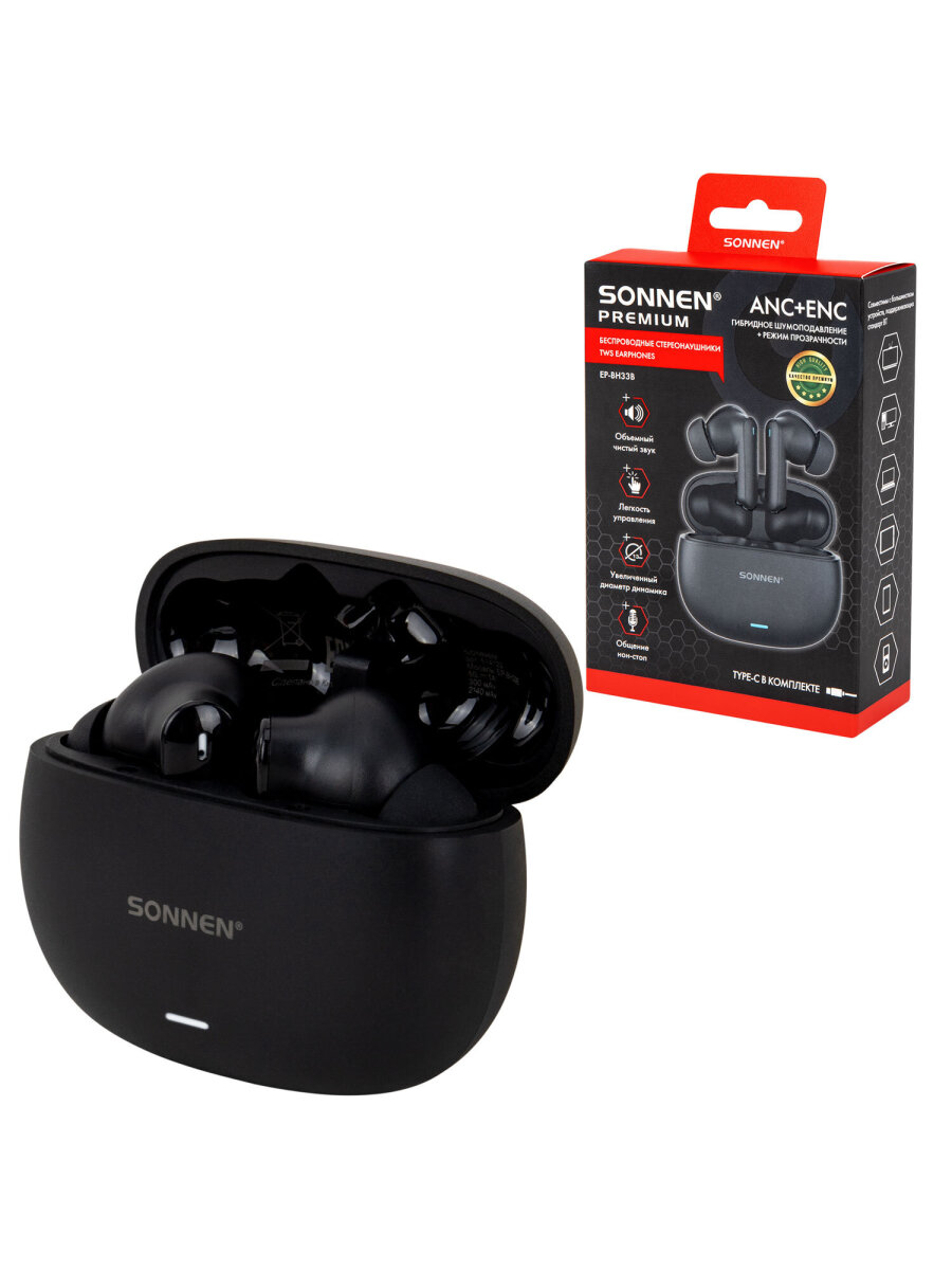 Наушники-вкладыши Sonnen с микрофоном и шумоподавлением - фото 3