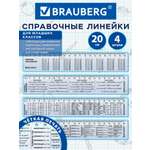 Линейка Brauberg пластик 4 шт.
