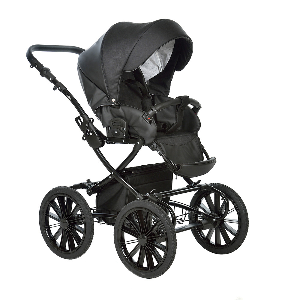 Коляска 2в1 Indigo Porto Classic 08 черный - фото 2