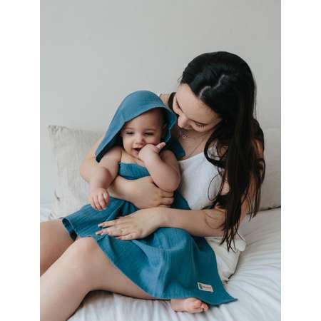 Пелёнка Bebekevi синяя муслин 90х90 см 1 шт.