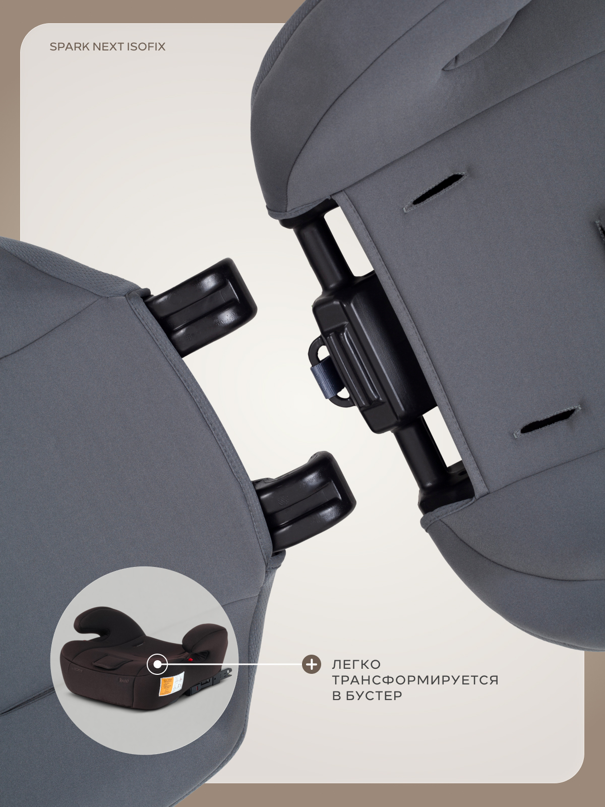 Автокресло Rant Basic Spark next Isofix 1/2/3 (9-36 кг) коричневый - фото 6