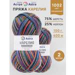 Пряжа для вязания Astra Premium карелия носочная шерсть нейлон 100 гр 400 м цвет 1002 2 мотка