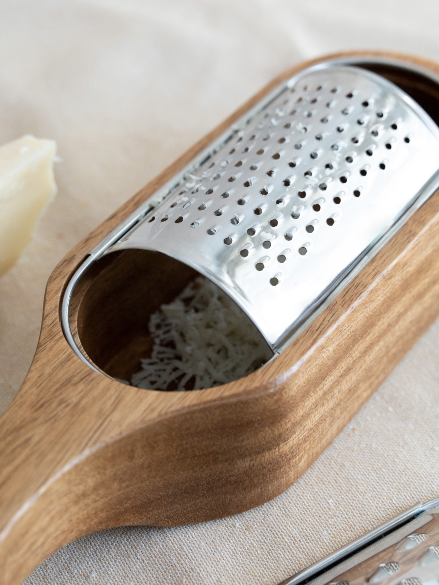 Терка с контейнером DeNASTIA 2 насадки нерж.ст.+акация 27,5x7x4/6 A000394 - фото 7