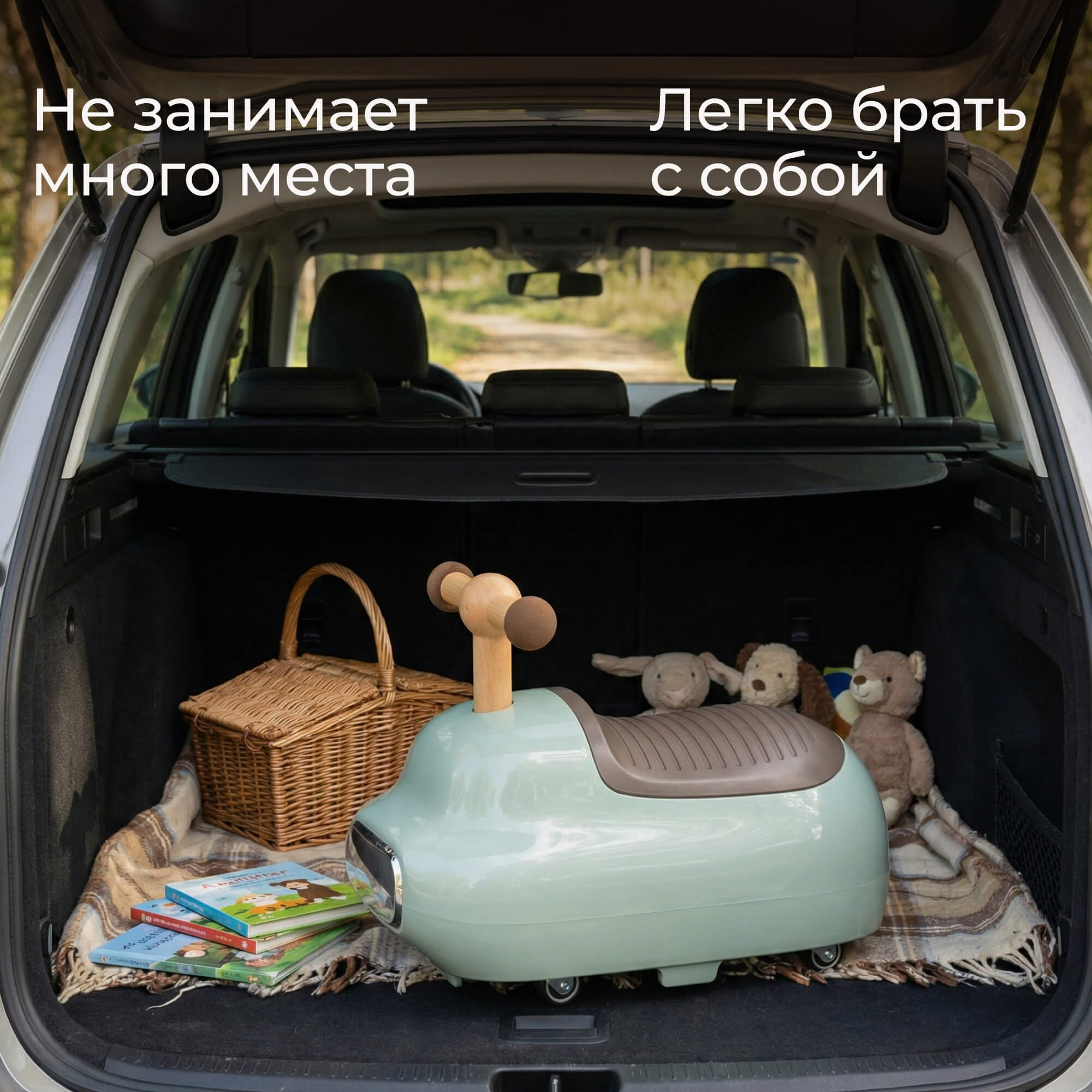 Пушкар UNIX Kids каталка детская бибикар зеленый - фото 6